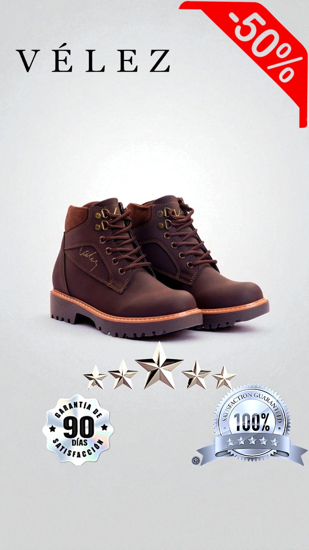 BOTAS VELÉZ UNISEX EN CUERO 100% LEGÍTIMO